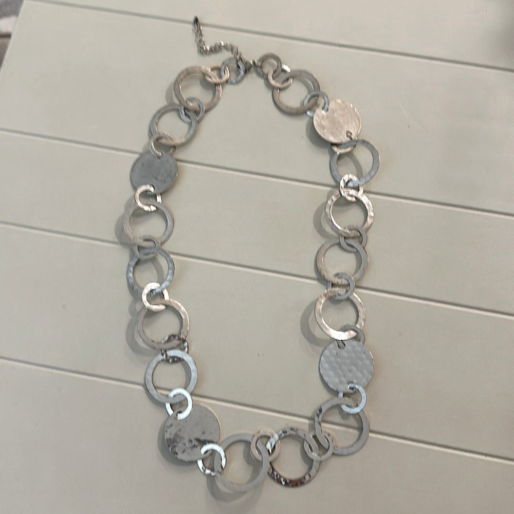 Boden silver tone circles necklace